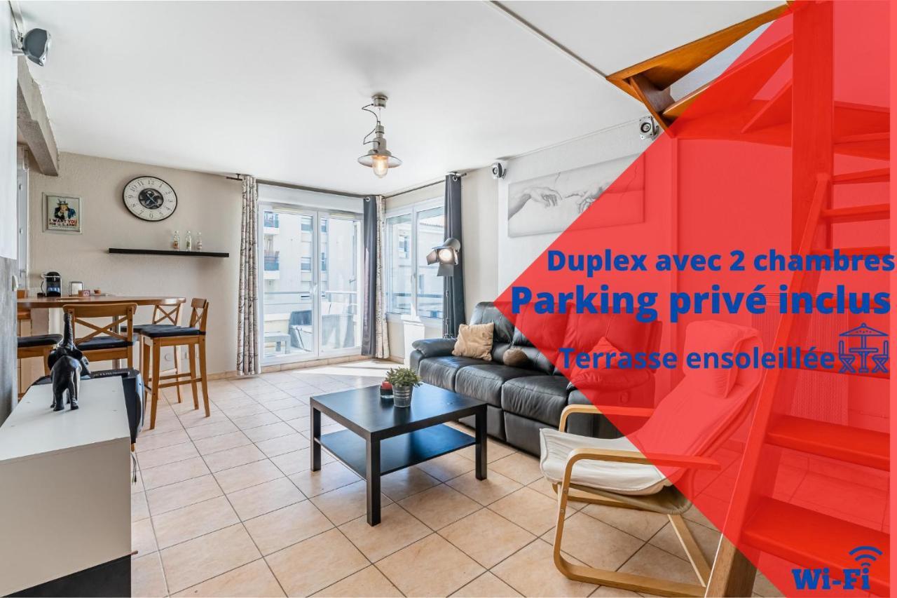 La Joliette; Duplex 2 Chambres, Parking Inclus+ Terrasse+ Ascenseur Marseille Kültér fotó
